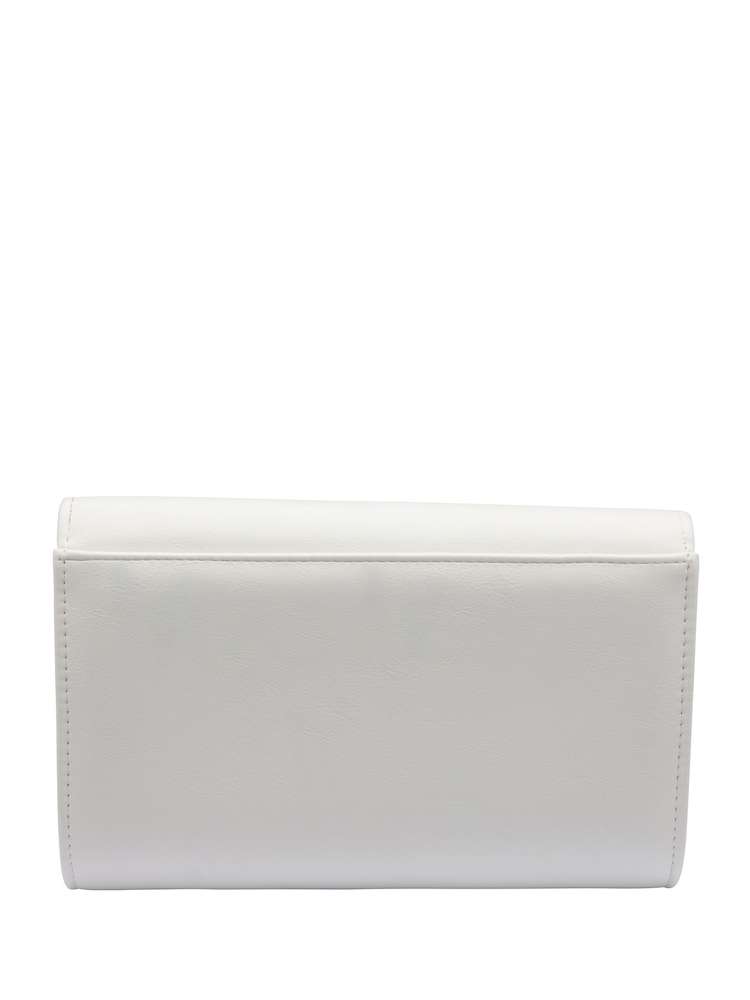 Lotus White Clutch Bag with Chain - Image 2 of 4