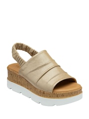 Lotus Gold Leather Mule Sandals - Image 1 of 4