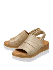 Lotus Gold Leather Mule Sandals - Image 2 of 4