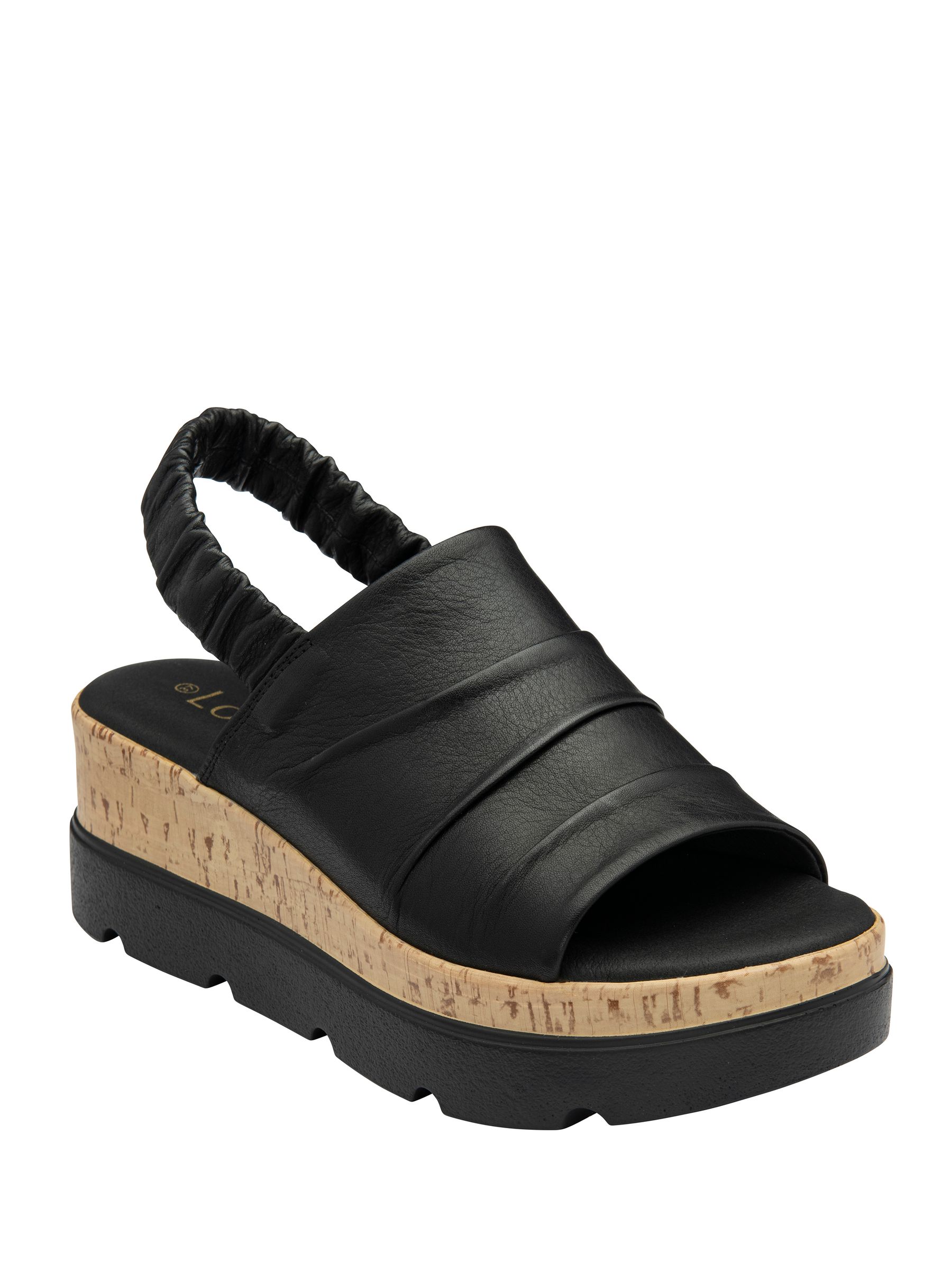 Lotus Women's Black Leather Mule Sandals - Image 1