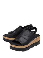 Lotus Black Leather Mule Sandals - Image 2 of 4