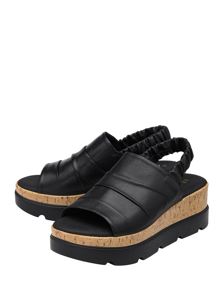 Lotus Black Leather Mule Sandals - Image 2 of 4