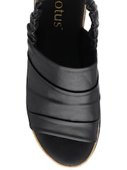 Lotus Black Leather Mule Sandals - Image 4 of 4