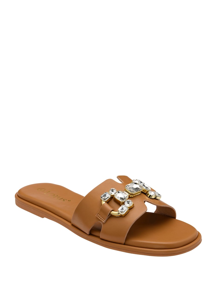 Lotus Brown Flat Mule Sandals - Image 1 of 4