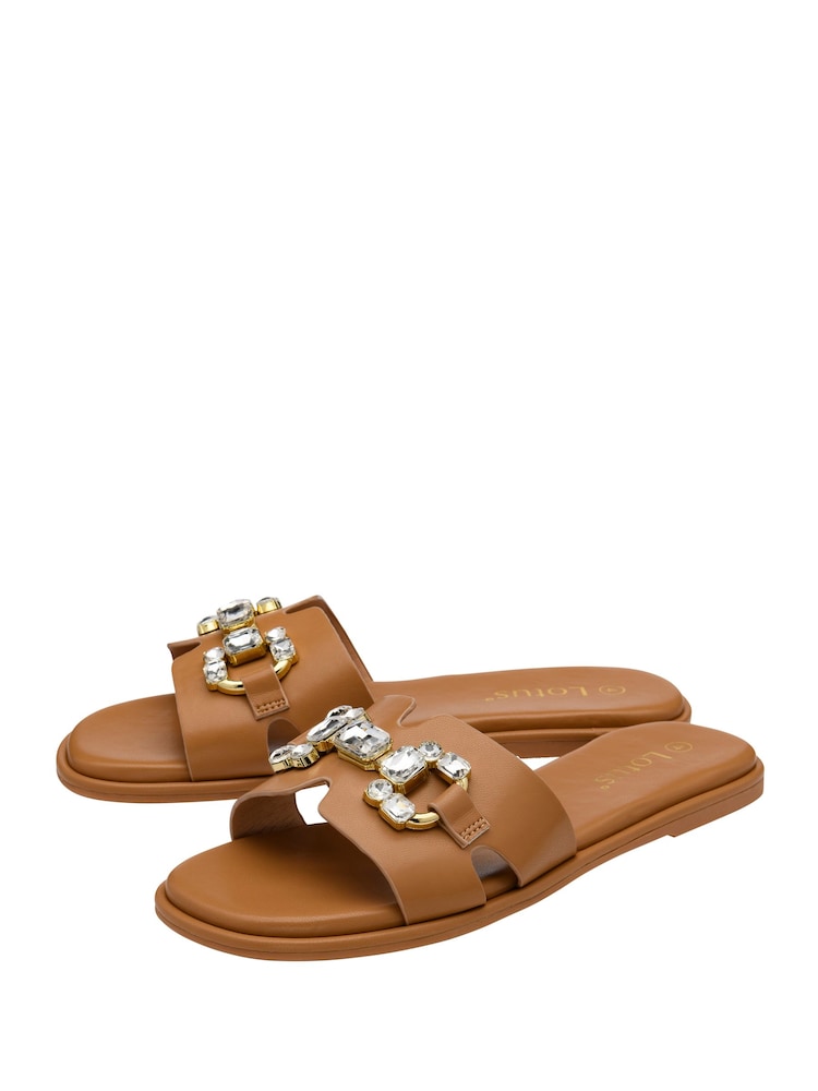 Lotus Brown Flat Mule Sandals - Image 2 of 4