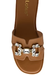 Lotus Brown Flat Mule Sandals - Image 4 of 4