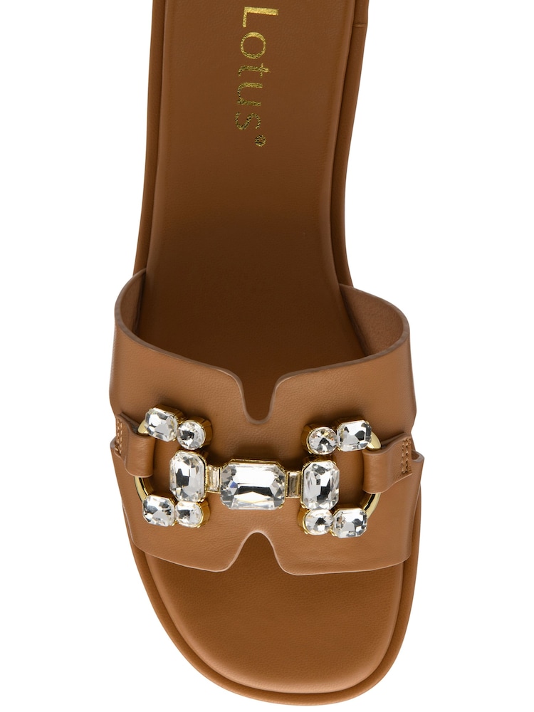 Lotus Brown Flat Mule Sandals - Image 4 of 4