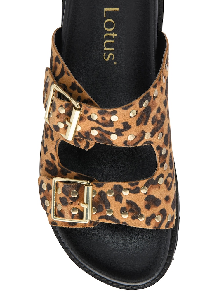 Lotus Animal Leather Mule Sandals - Image 4 of 4
