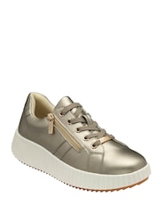 Lotus Gold Tone Zip-Up Trainers - Image 1 of 4