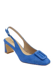 Lotus Blue Suede Slingback Shoes - Image 1 of 3