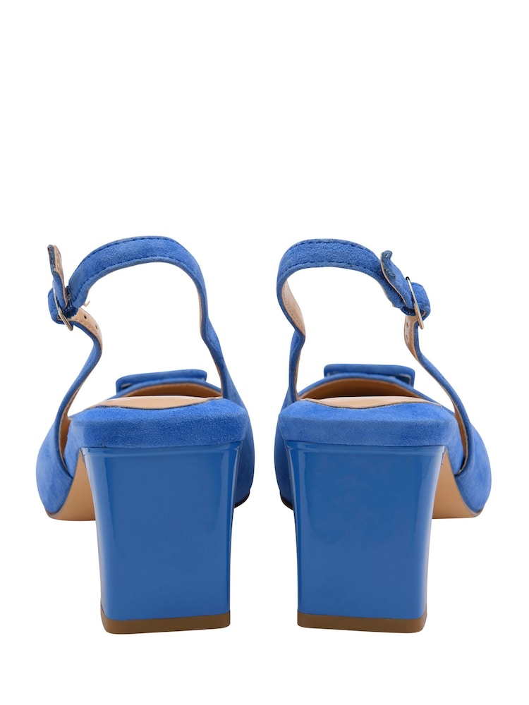 Lotus Blue Suede Slingback Shoes - Image 2 of 3