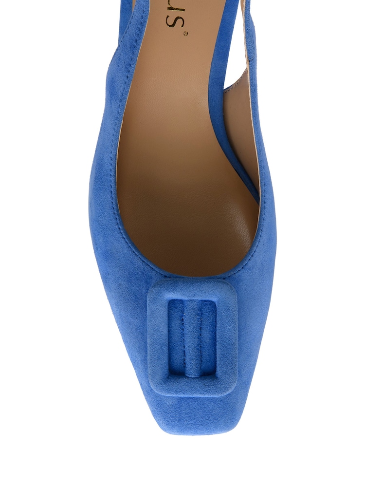 Lotus Blue Suede Slingback Shoes - Image 3 of 3