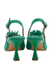 Lotus Green Suede Slingback Court Shoes - Image 3 of 4