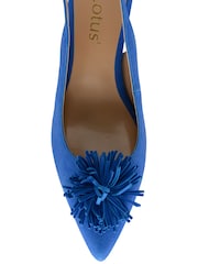 Lotus Blue Suede Slingback Court Shoes - Image 4 of 4