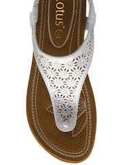 Lotus Silver Flat Toe-Post Sandals - Image 4 of 4