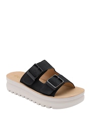 Lotus Black Flatform Mule Sandals - Image 1 of 4