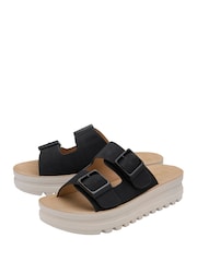 Lotus Black Flatform Mule Sandals - Image 2 of 4
