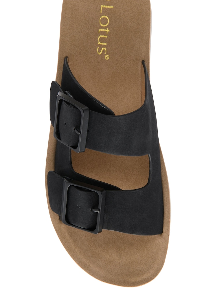 Lotus Black Flatform Mule Sandals - Image 4 of 4 Lotus Black Flatform Mule Sandals - Image 4 of 4