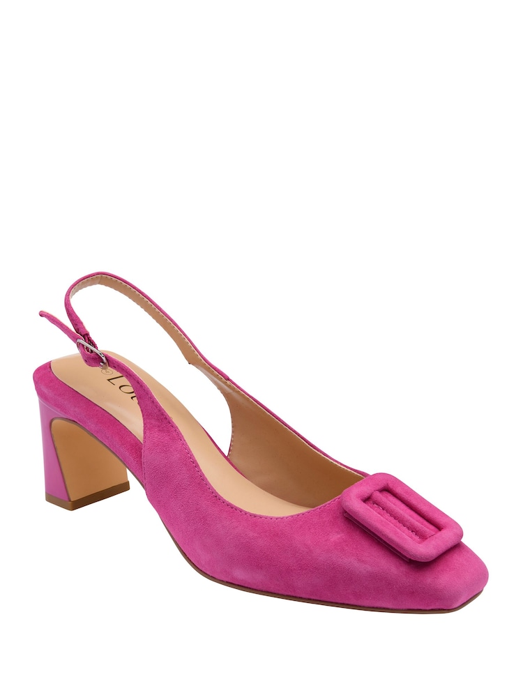 Lotus Pink Suede Slingback Shoes - Image 1 of 4