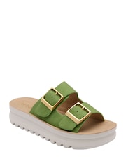 Lotus Green Flatform Mule Sandals - Image 1 of 4