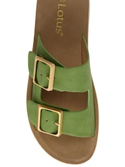 Lotus Green Flatform Mule Sandals - Image 4 of 4