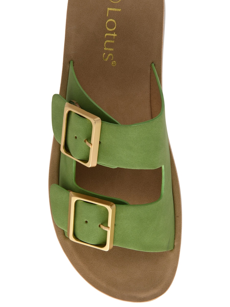 Lotus Green Flatform Mule Sandals - Image 4 of 4 Lotus Green Flatform Mule Sandals - Image 4 of 4