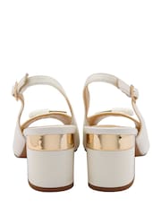 Lotus White Slingback Court Sandals - Image 3 of 4
