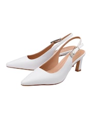 Lotus White Slingback Court Shoes - Image 2 of 4