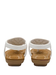 Lotus White Flat Toe-Post Sandals - Image 3 of 4