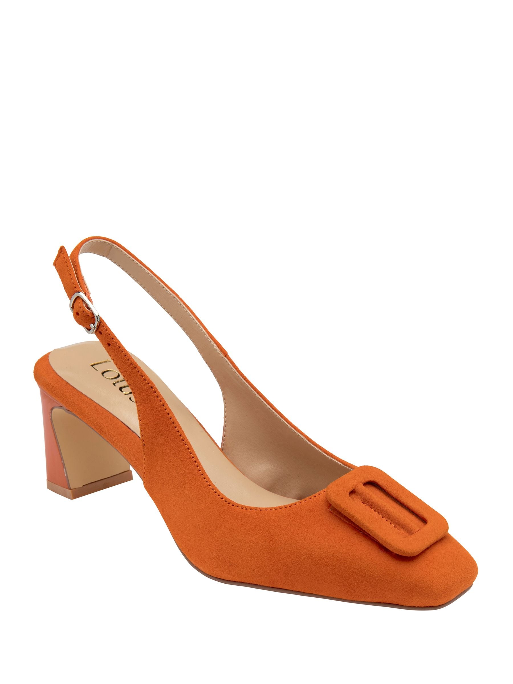 Lotus Rochelle Square Orange suede Womens Slingback Shoes in a Plain Suede in Size 3 - Image 4