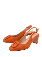 Lotus Orange Suede Slingback Shoes - Image 2 of 4