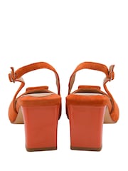 Lotus Orange Suede Slingback Shoes - Image 3 of 4
