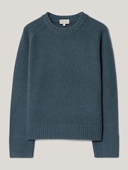 Jigsaw Blue Marl Wool Cashmere Saddle Jumper - Image 6 of 6