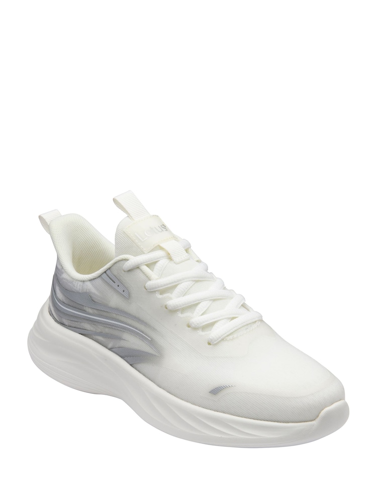 Lotus White Lace-Up Trainers - Image 1 of 4