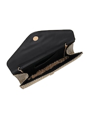 Lotus Black Clutch Bag with Chain - Image 4 of 4