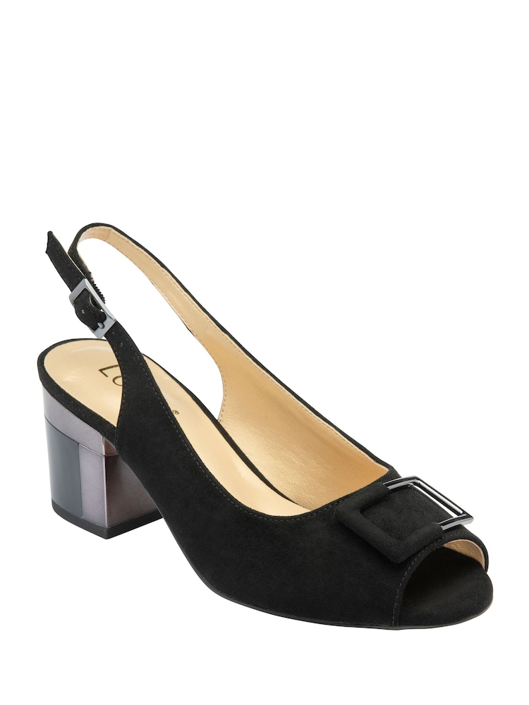 Lotus Black Slingback Court Sandals - Image 1 of 4