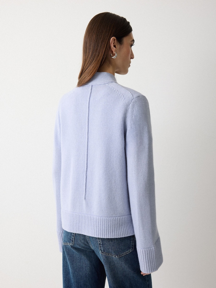 Jigsaw Blue Chunky V-Neck A Line Cardigan - Image 2 of 2