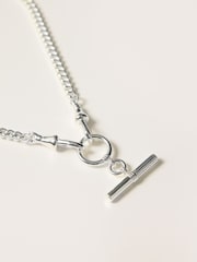 Jigsaw Silver Tone T-Bar Chain Necklace - Image 2 of 3