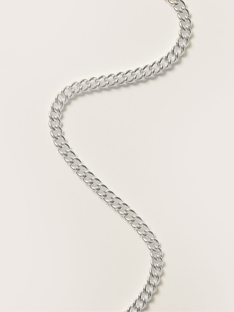 Jigsaw Silver Tone T-Bar Chain Necklace - Image 3 of 3