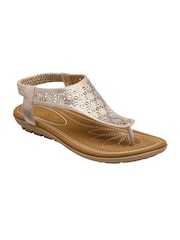 Lotus Gold Flat Toe-Post Sandals - Image 1 of 4