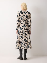 Jigsaw Cream Ikat Cowl Neck Godet Dress - Image 2 of 2