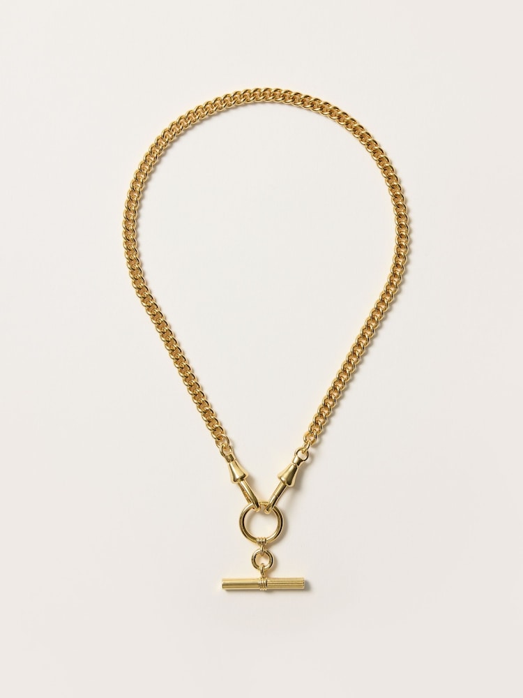 Jigsaw Gold Tone T-Bar Chain Necklace - Image 1 of 3