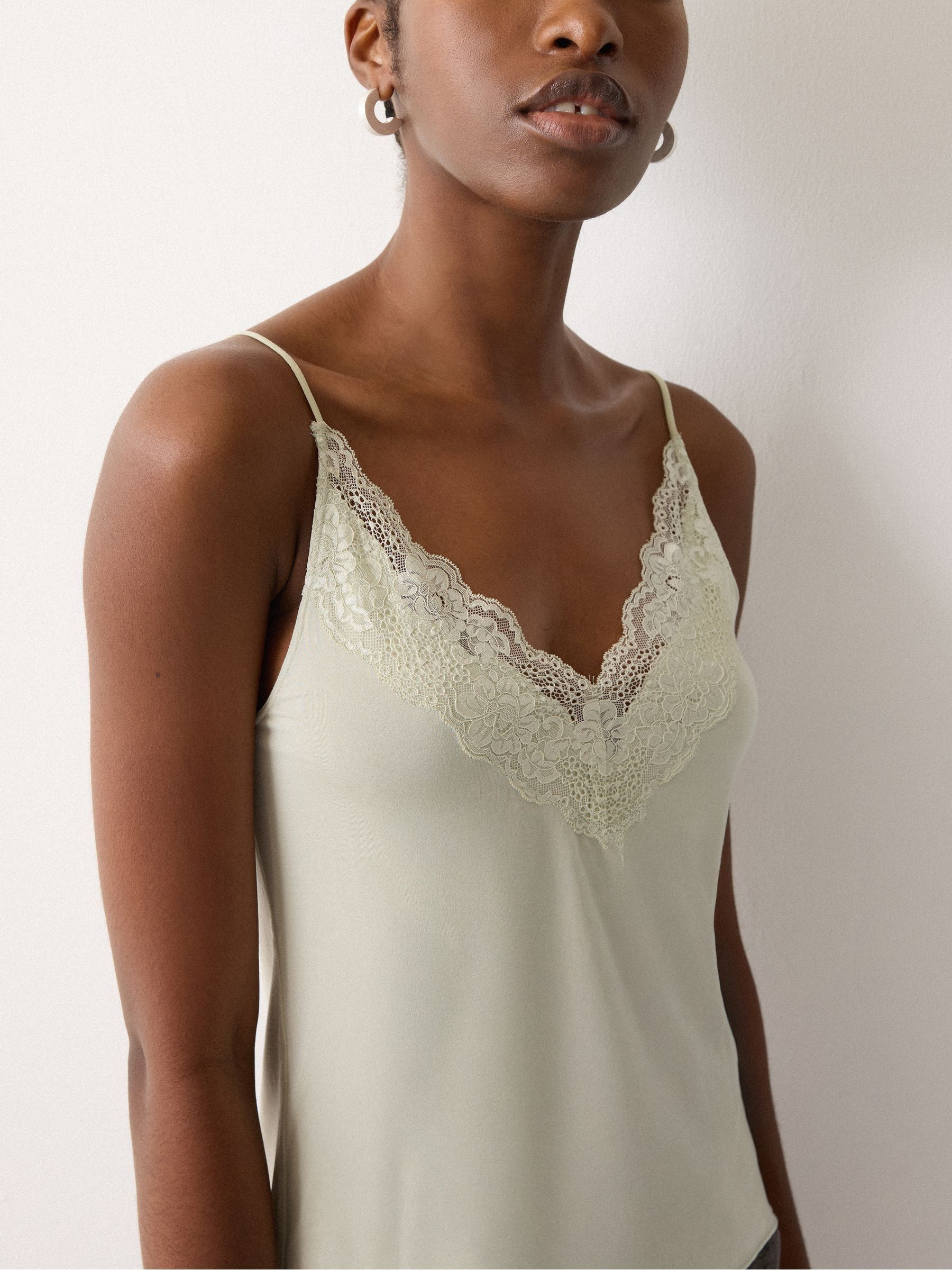 Buy Jigsaw Green Modal Lace Camisole from Next USA