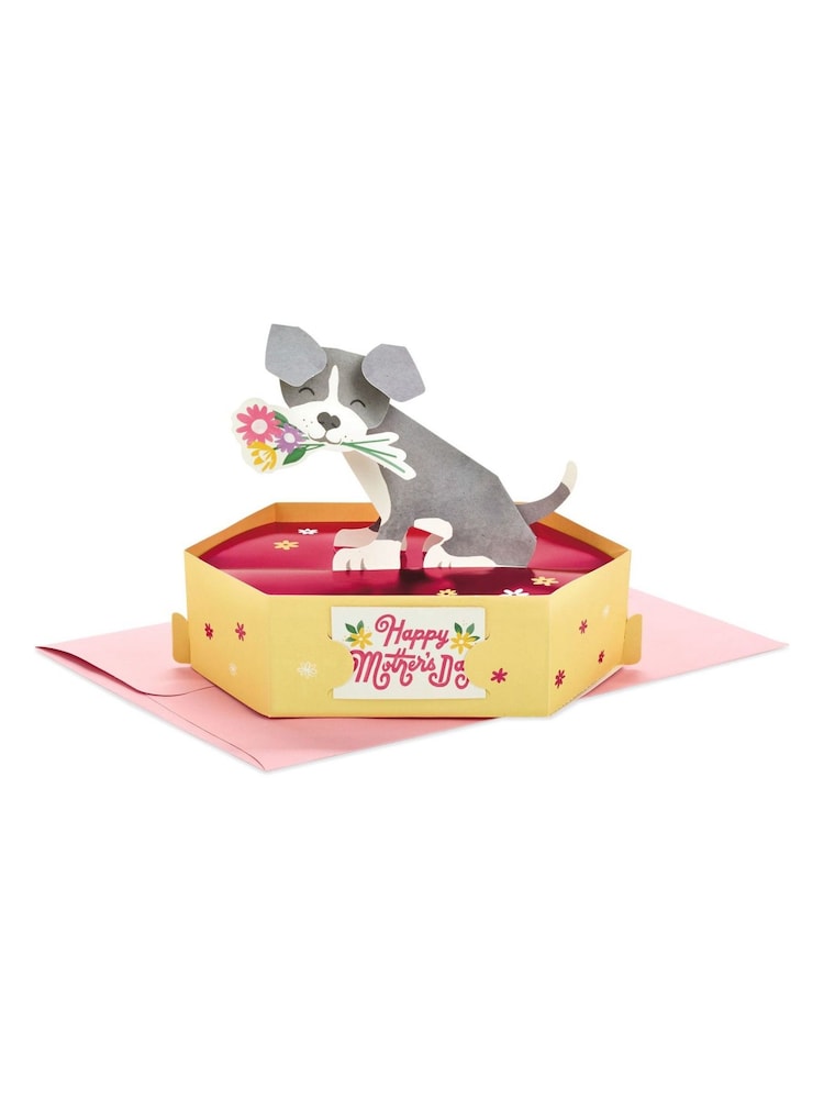 Hallmark Yellow Mother's Day Card 3D Pop-Up Cute Dog Design - Image 2 of 4