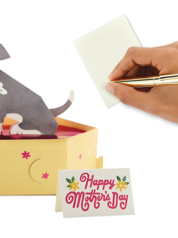 Hallmark Yellow Mother's Day Card 3D Pop-Up Cute Dog Design - Image 4 of 4