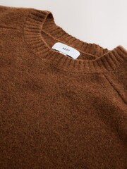 Ochre Yellow Relaxed Fit Cosy Crew Neck Jumper with Wool - Image 3 of 3