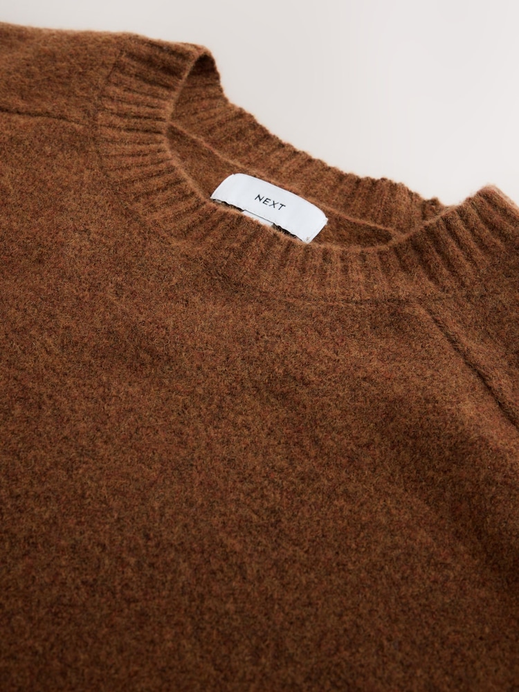 Ochre Yellow Relaxed Fit Cosy Crew Neck Jumper with Wool - Image 8 of 8 Ochre Yellow Relaxed Fit Cosy Crew Neck Jumper with Wool - Image 8 of 8