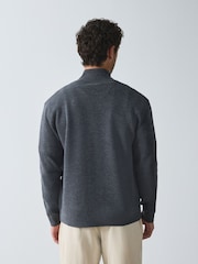 Charcoal Grey Funnel Neck Zip Up Knitted Jacket - Image 2 of 8