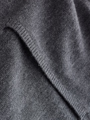 Charcoal Grey Funnel Neck Zip Up Knitted Jacket - Image 8 of 8