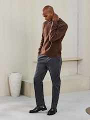 Tan Brown N. Premium Ultrasoft Smart Knitted Polo Shirt with Wool - Image 4 of 5